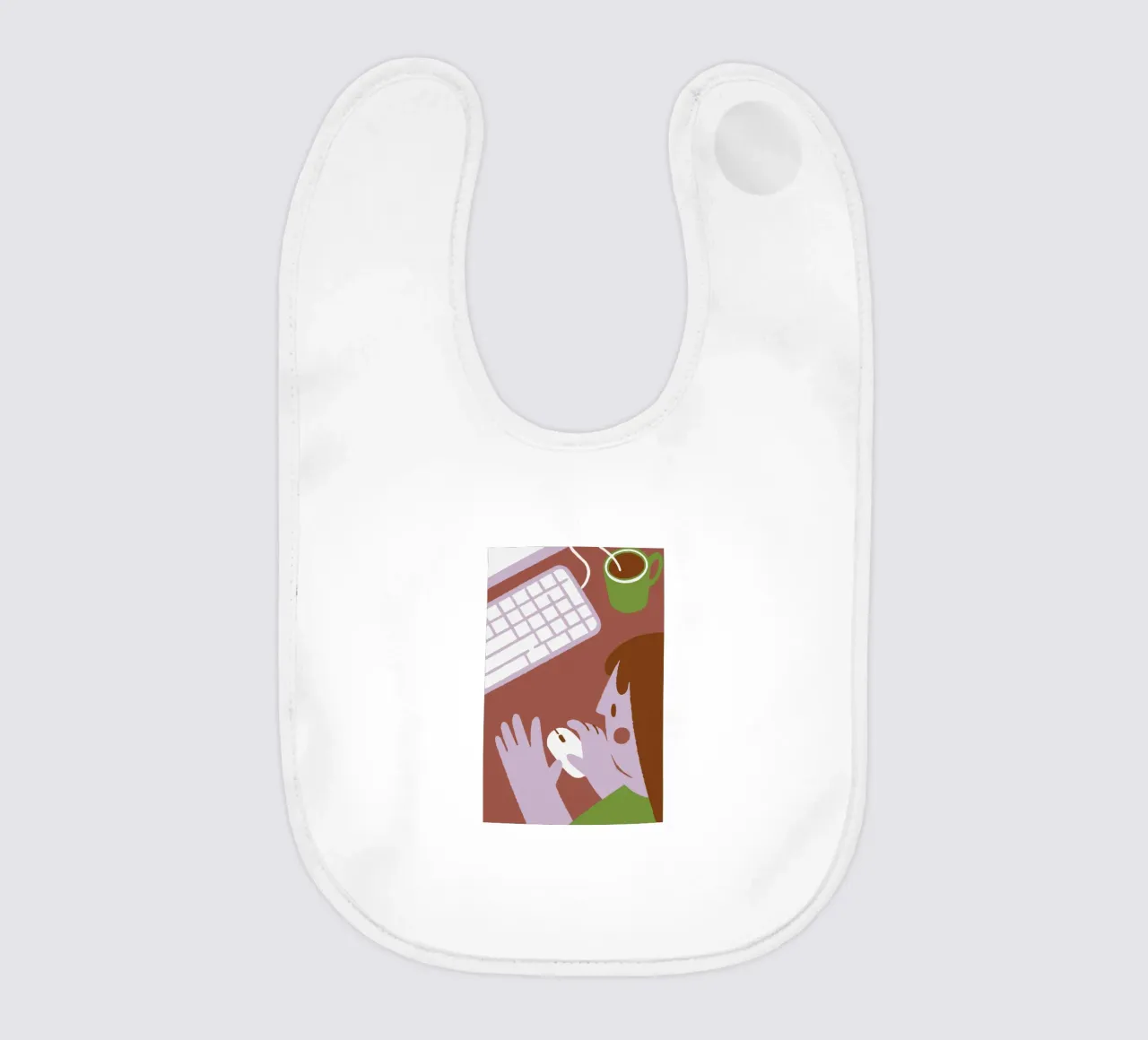 Person Using Computer Mouse Babylätzchen von TRENDY POSTER SHOP