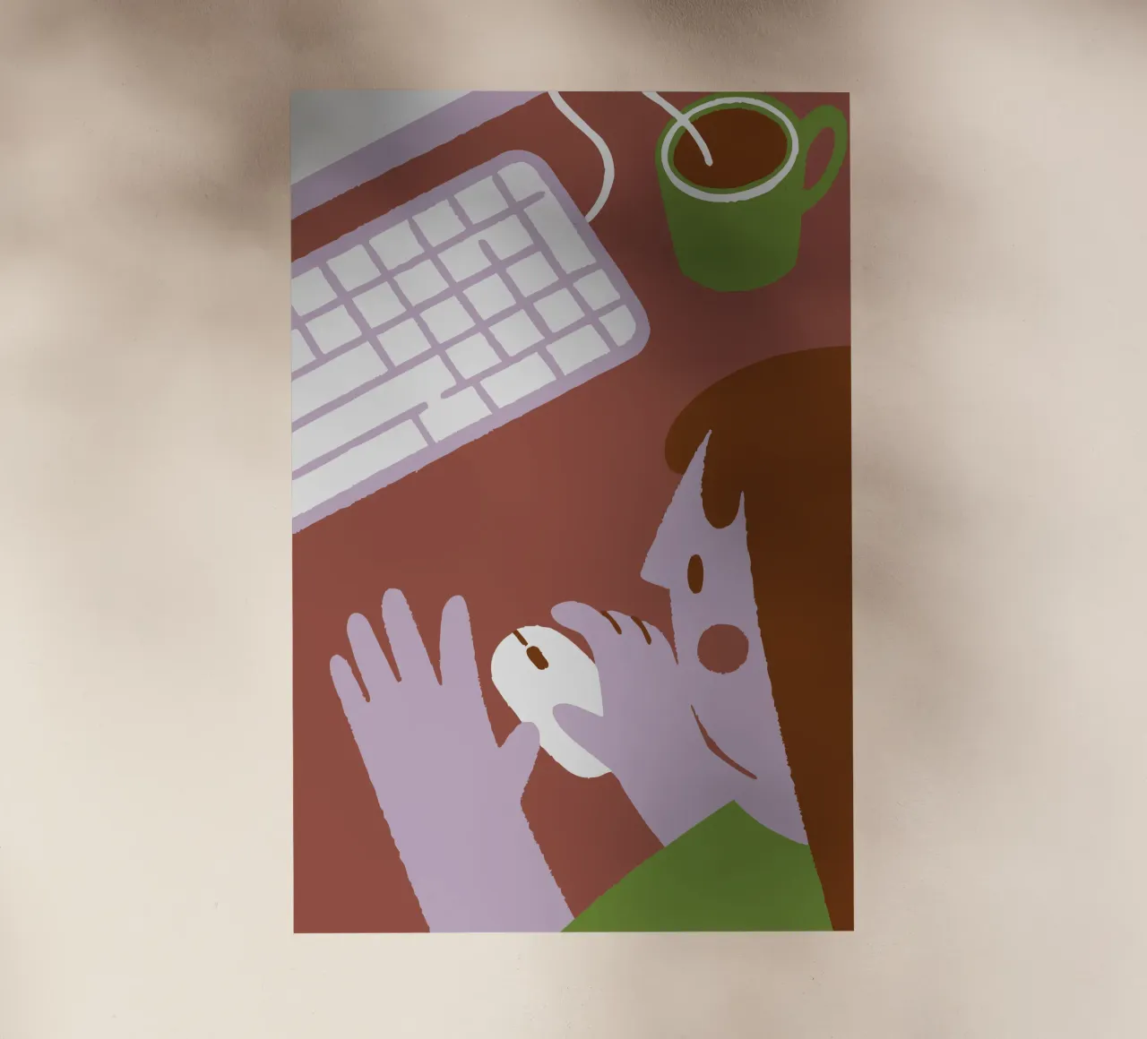 Persona che utilizza il mouse del computer pellicola backlit da TRENDY POSTER SHOP