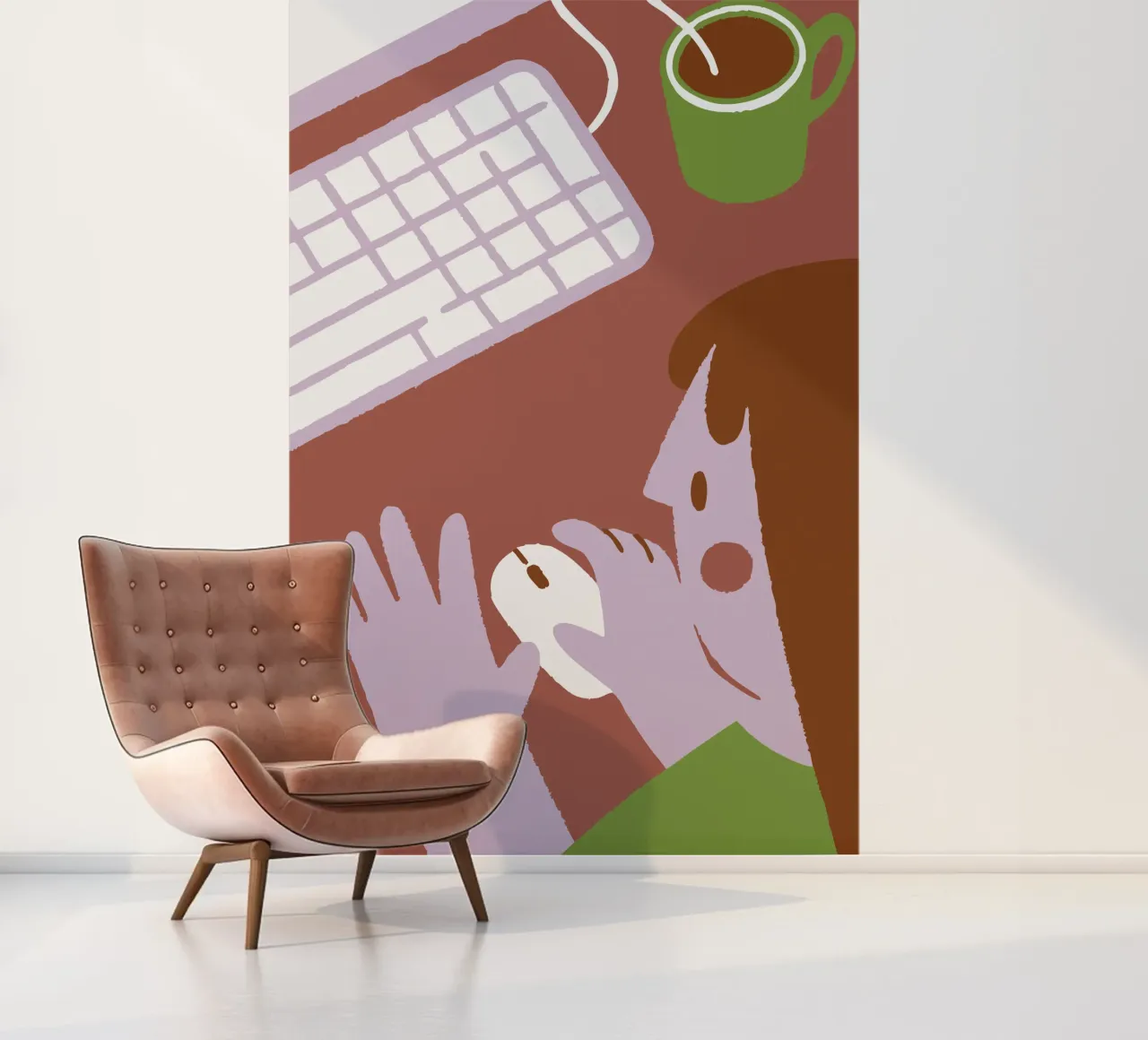 Persoon met computermuis fotobehang van TRENDY POSTER SHOP