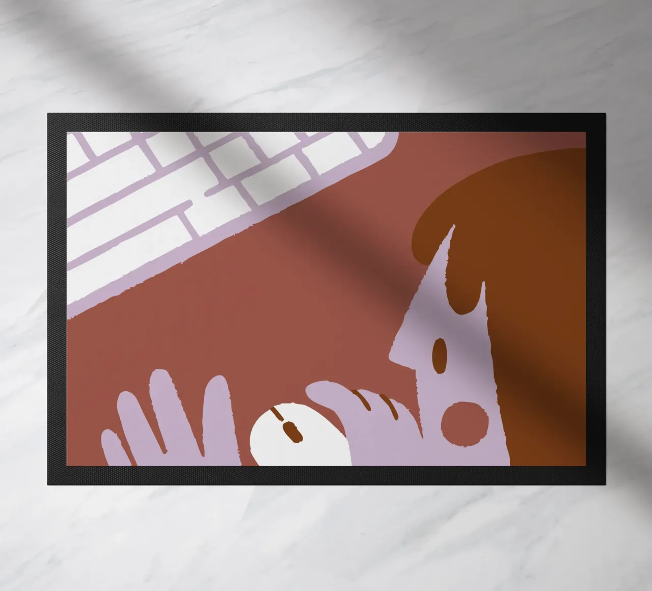 Person Using Computer Mouse doormat by TRENDY POSTER SHOP