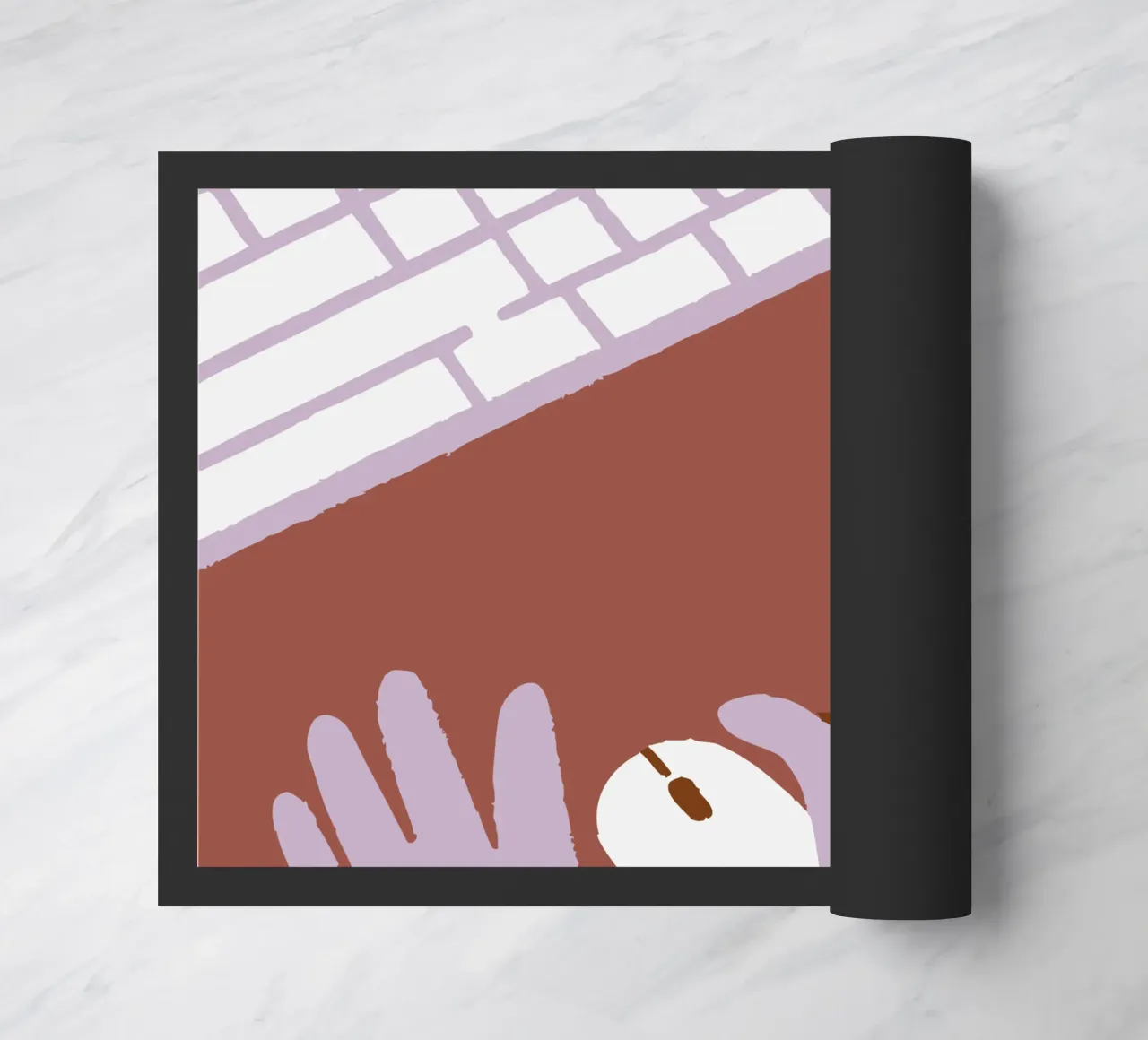 Person Using Computer Mouse doormat by TRENDY POSTER SHOP