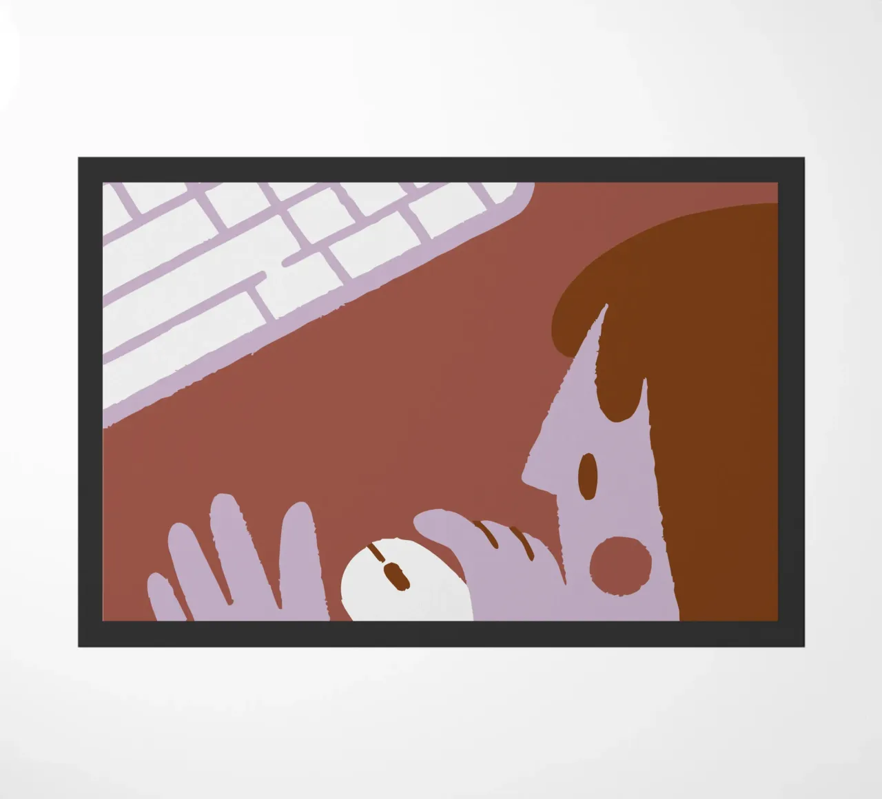 Person Using Computer Mouse doormat by TRENDY POSTER SHOP