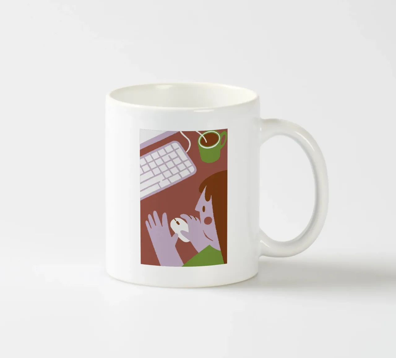 Person Using Computer Mouse ceramic mug by TRENDY POSTER SHOP