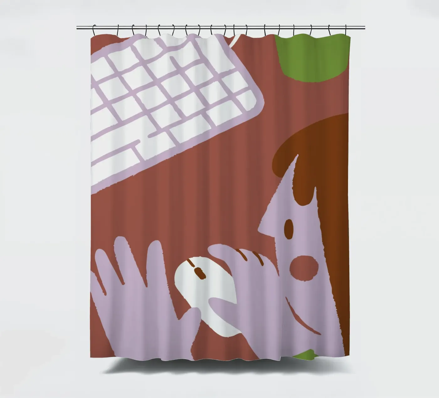 Person Using Computer Mouse Duschvorhang von TRENDY POSTER SHOP