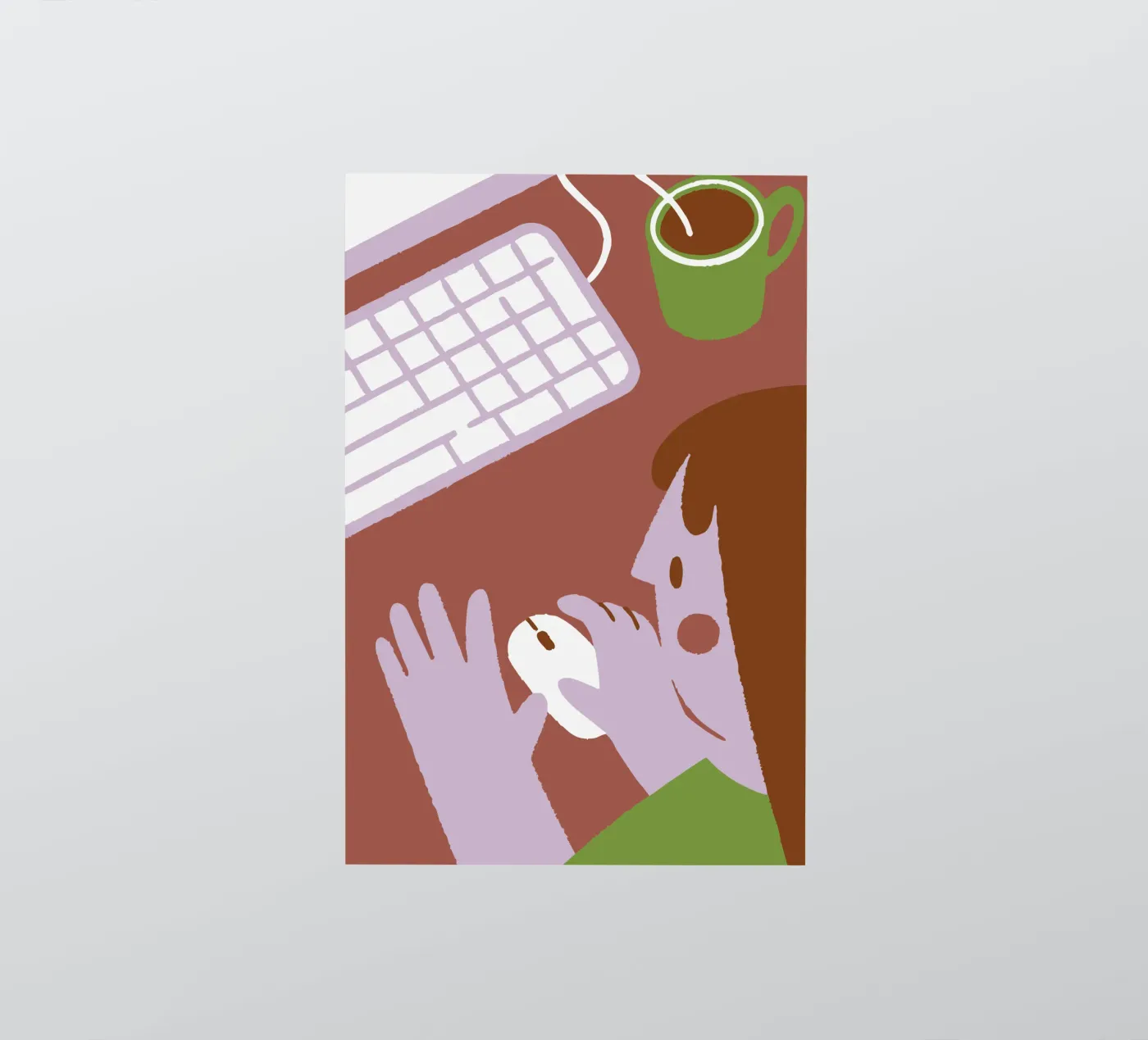 Person mit Computermaus Sticker von TRENDY POSTER SHOP