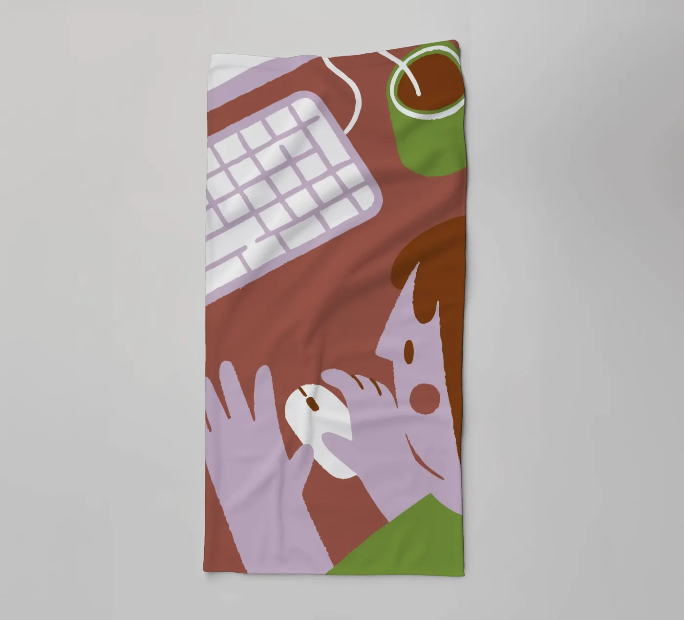 Persoon met computermuis badhanddoek van TRENDY POSTER SHOP
