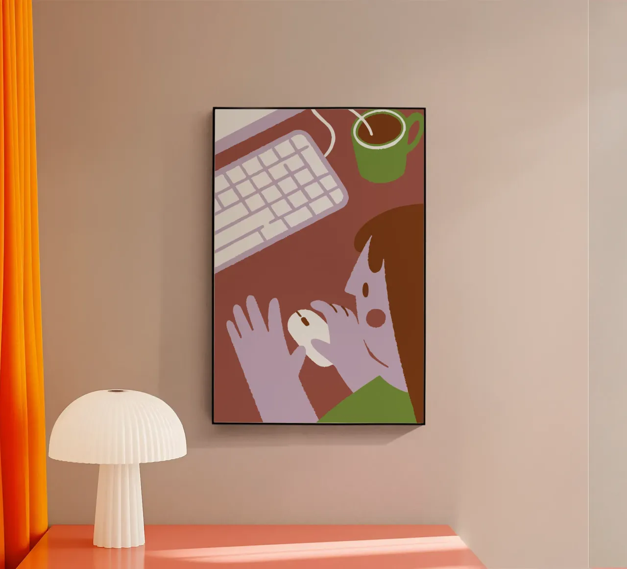 Person Using Computer Mouse plexiglas de TRENDY POSTER SHOP