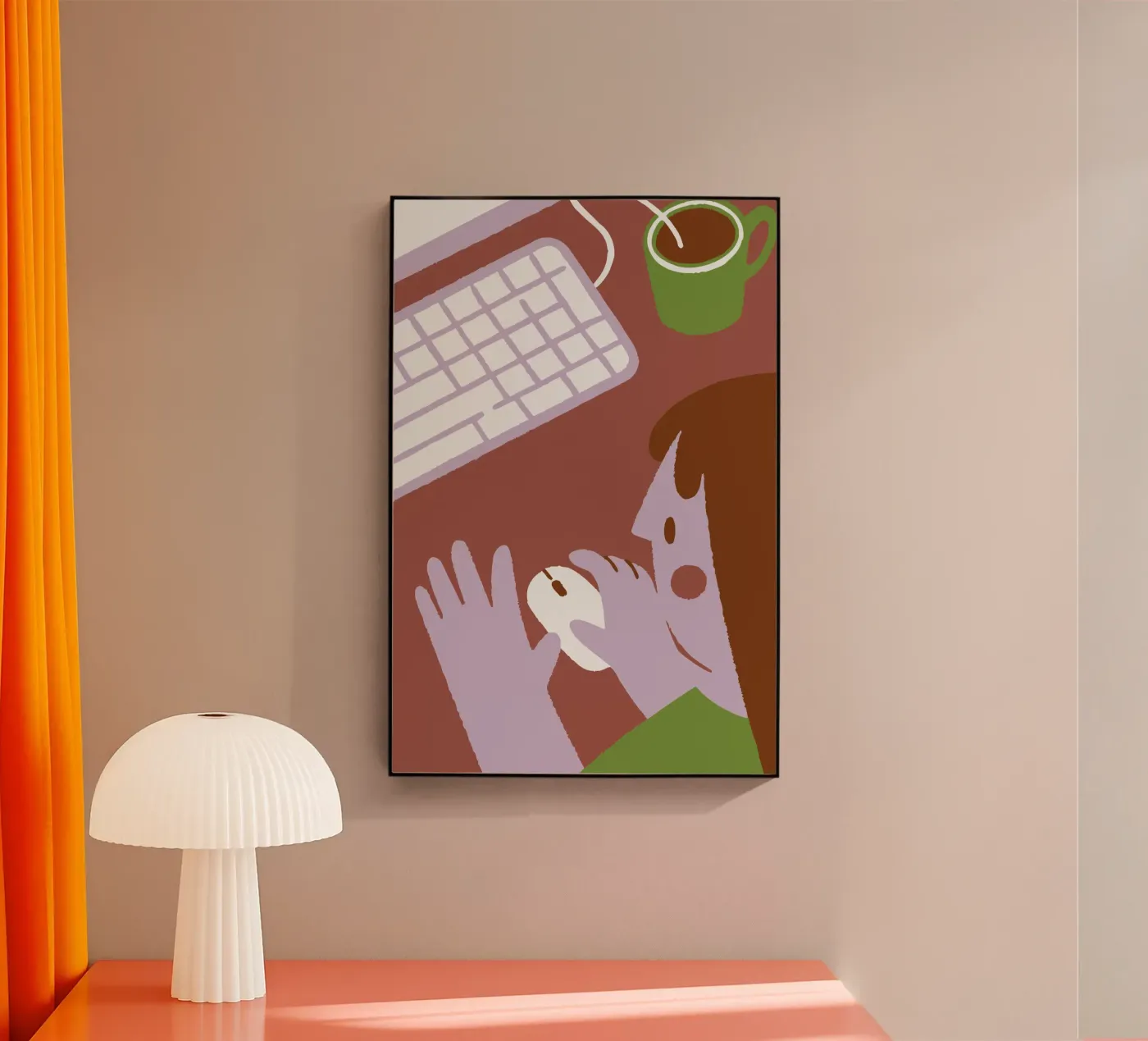 Person mit Computermaus Acryl-Glas von TRENDY POSTER SHOP