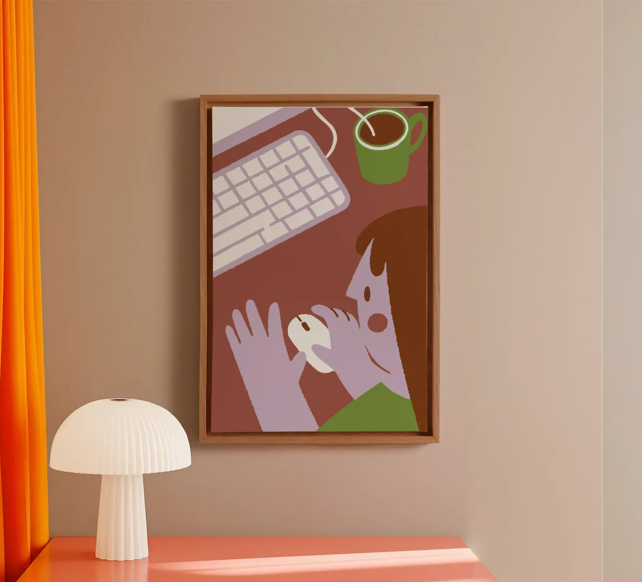 Persona che utilizza il mouse del computer tela da TRENDY POSTER SHOP