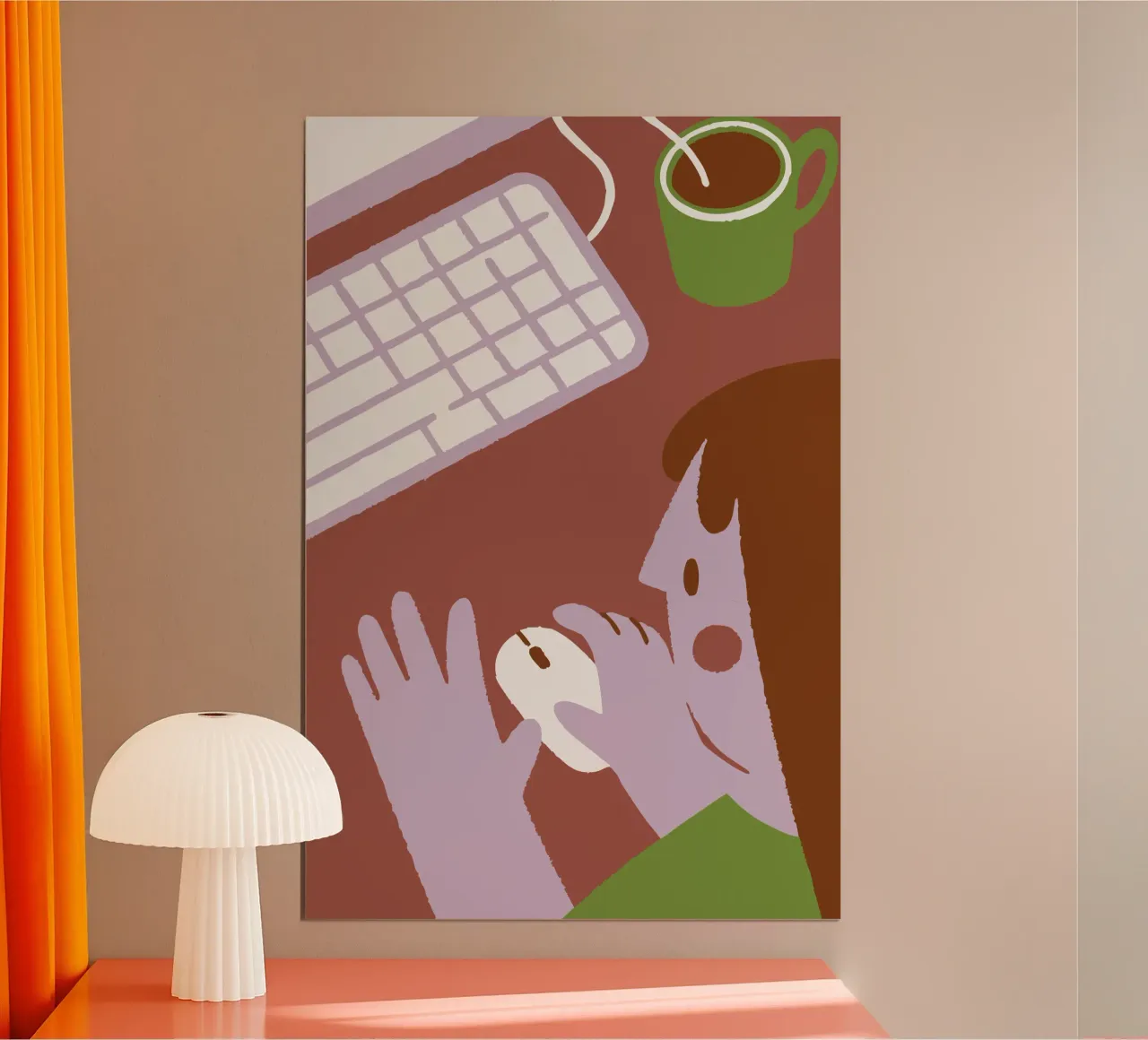 Person Using Computer Mouse poster by TRENDY POSTER SHOP