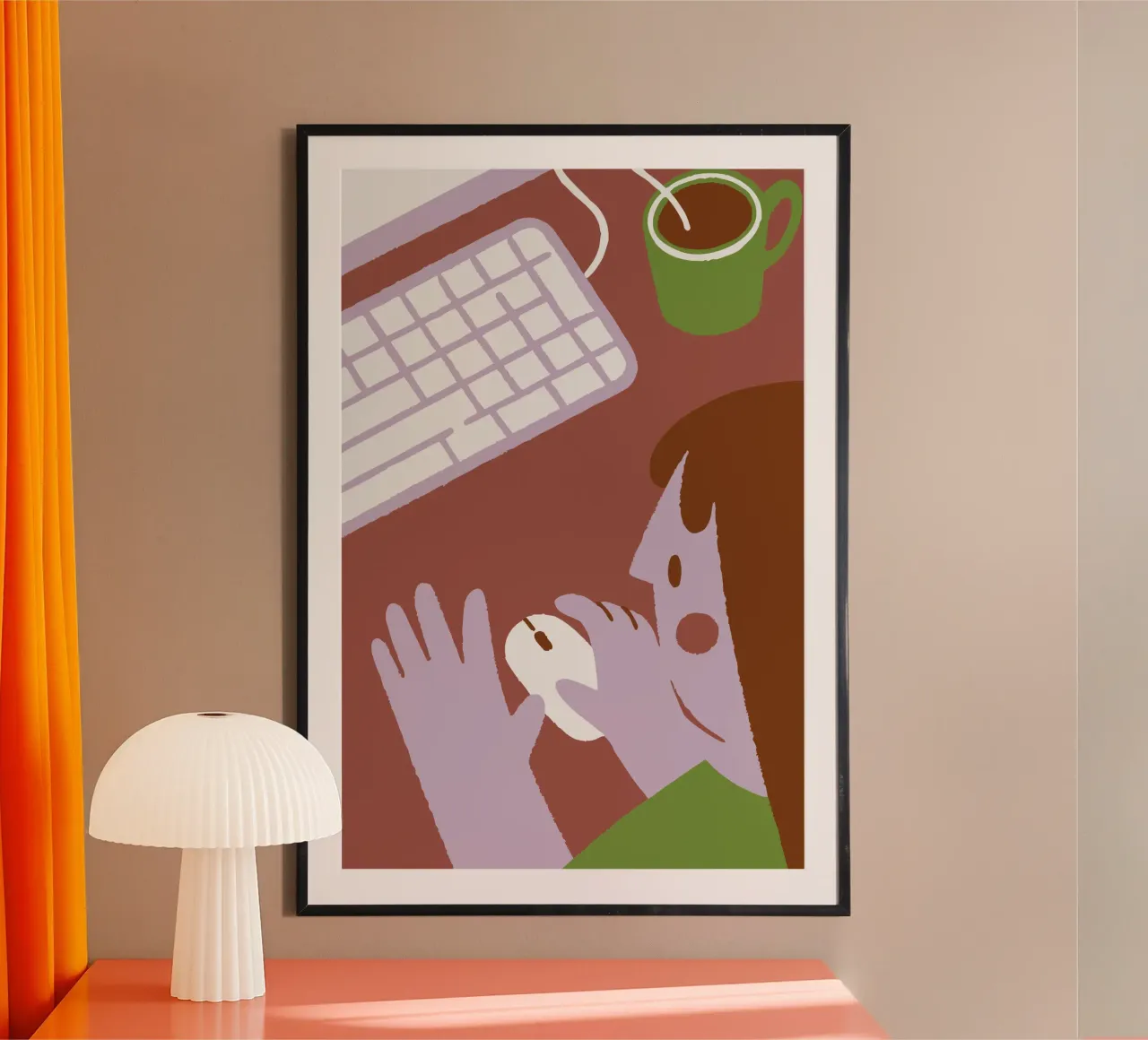 Person Using Computer Mouse poster by TRENDY POSTER SHOP