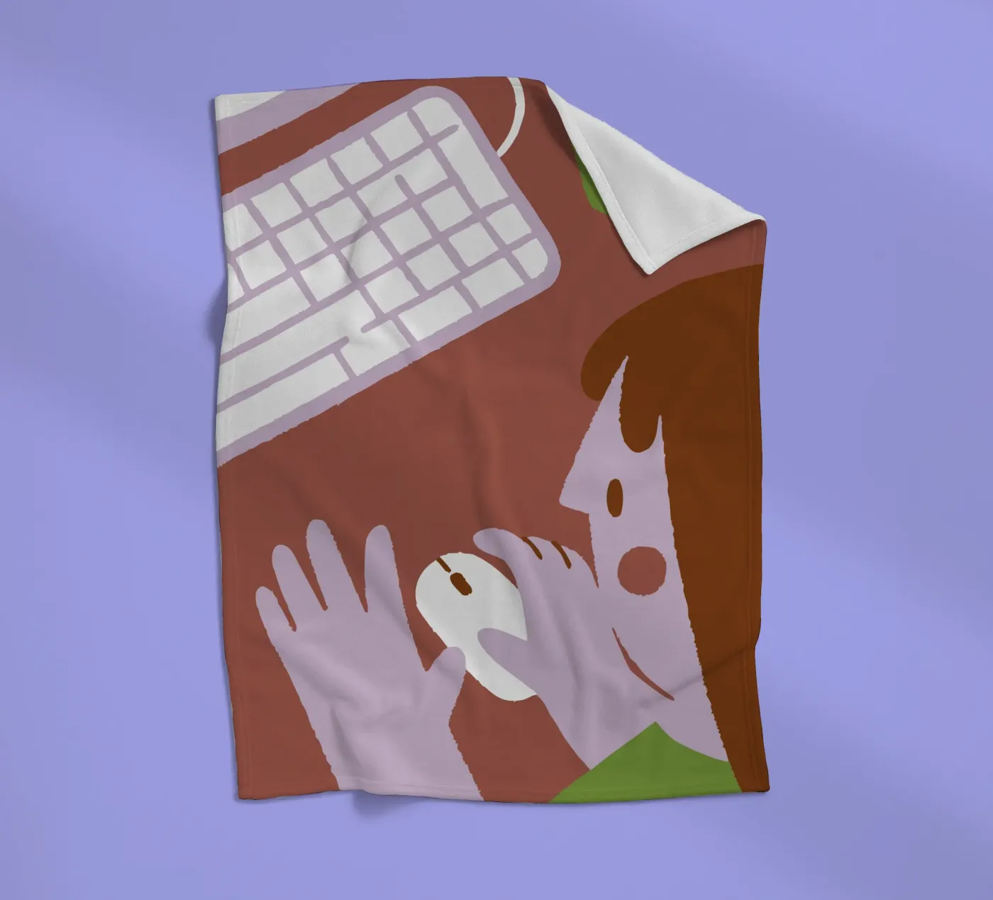 Person Using Computer Mouse Fleecedecke von TRENDY POSTER SHOP