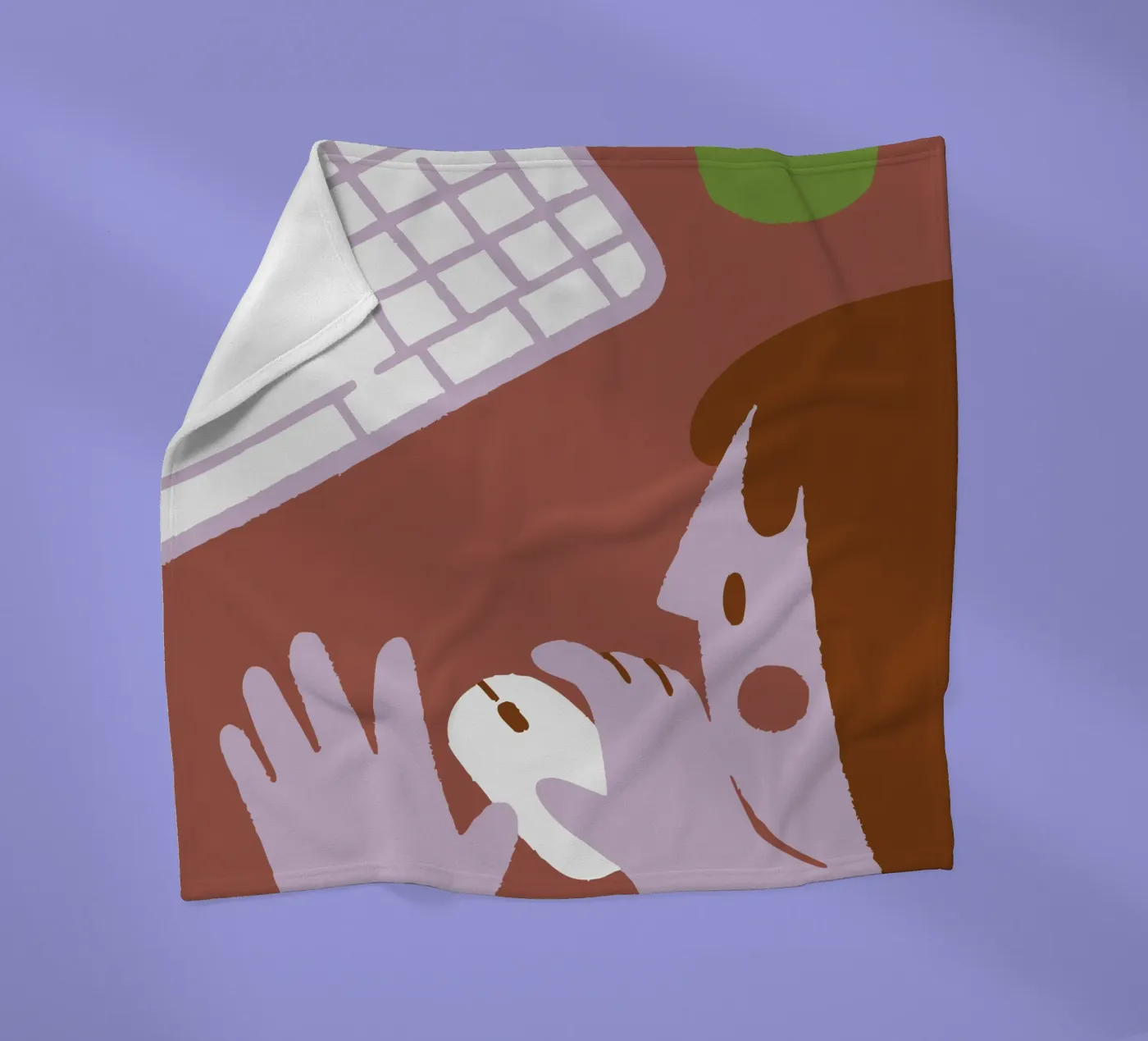 Person Using Computer Mouse Fleecedecke von TRENDY POSTER SHOP