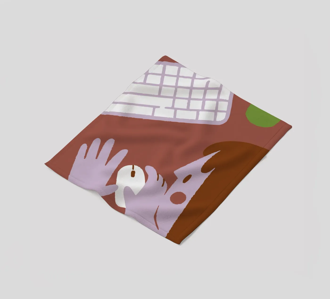 Person Using Computer Mouse Fleecedecke von TRENDY POSTER SHOP