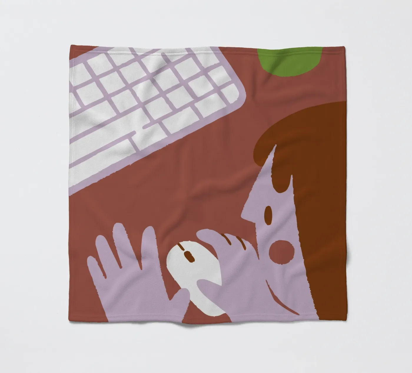 Person Using Computer Mouse Fleecedecke von TRENDY POSTER SHOP