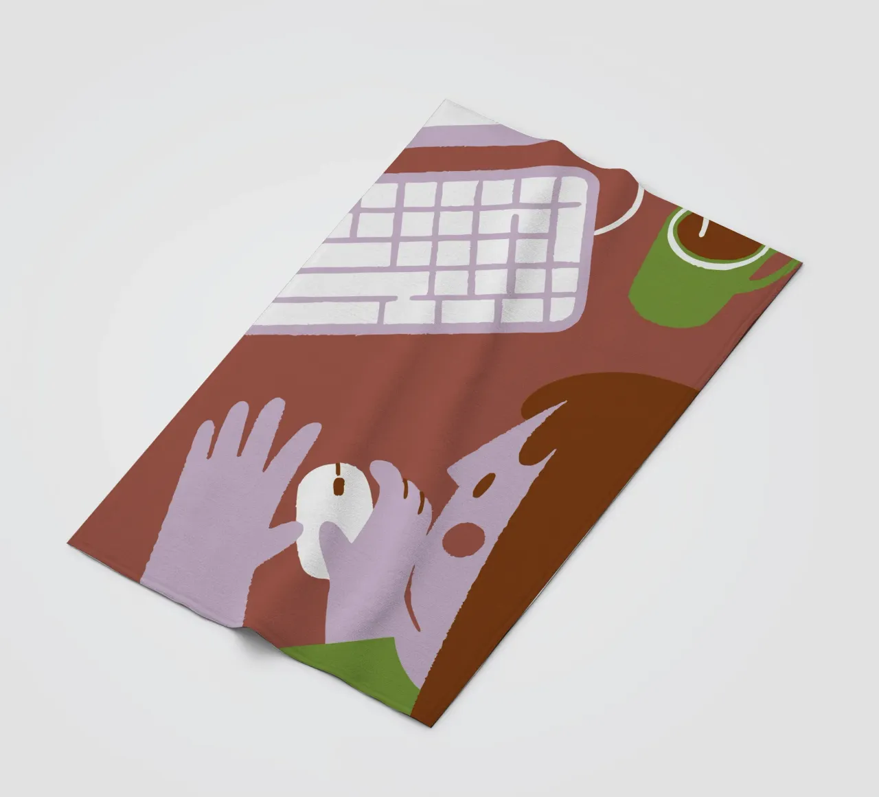 Person Using Computer Mouse Fleecedecke von TRENDY POSTER SHOP