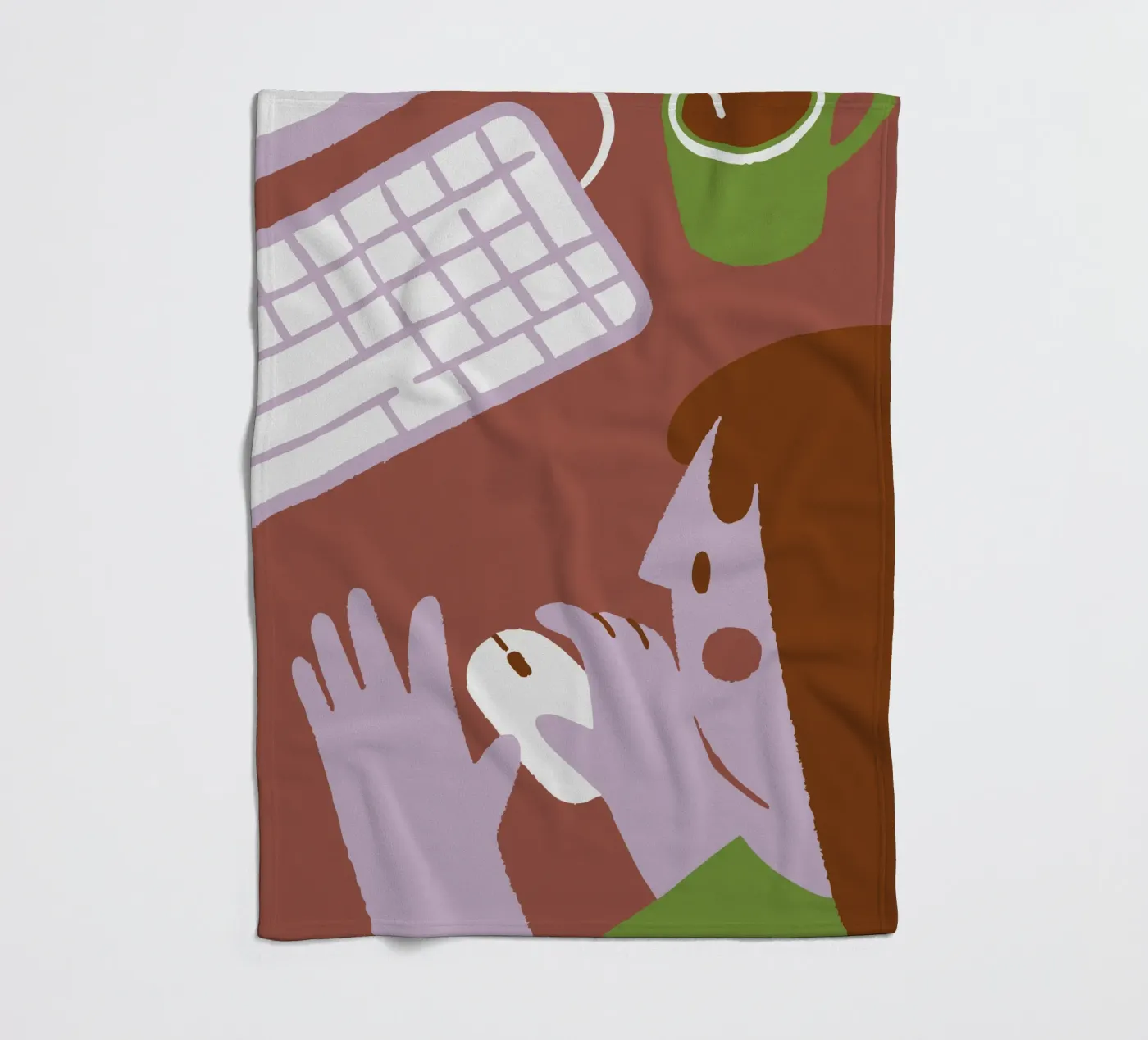 Person Using Computer Mouse Fleecedecke von TRENDY POSTER SHOP