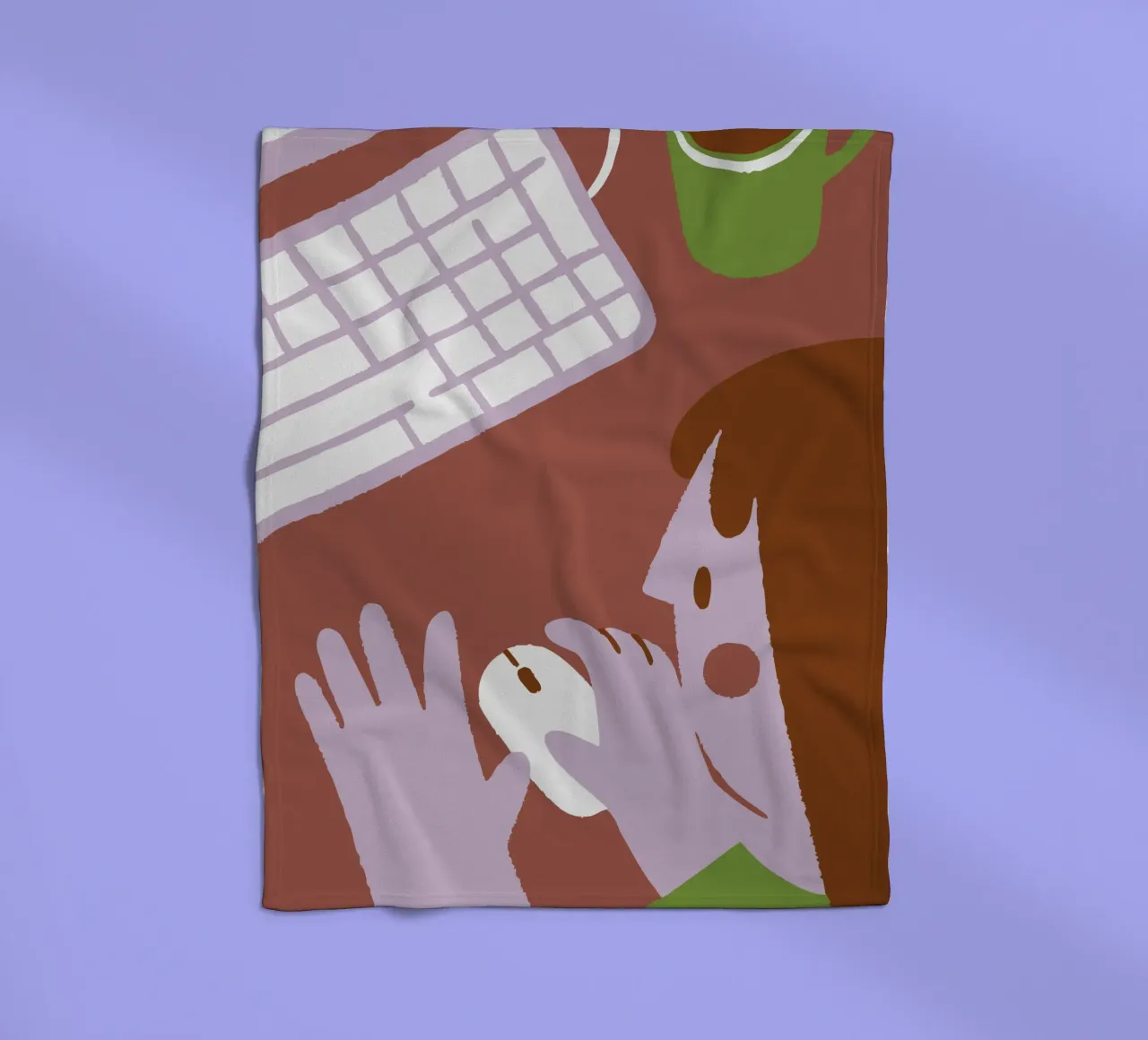 Person Using Computer Mouse Fleecedecke von TRENDY POSTER SHOP