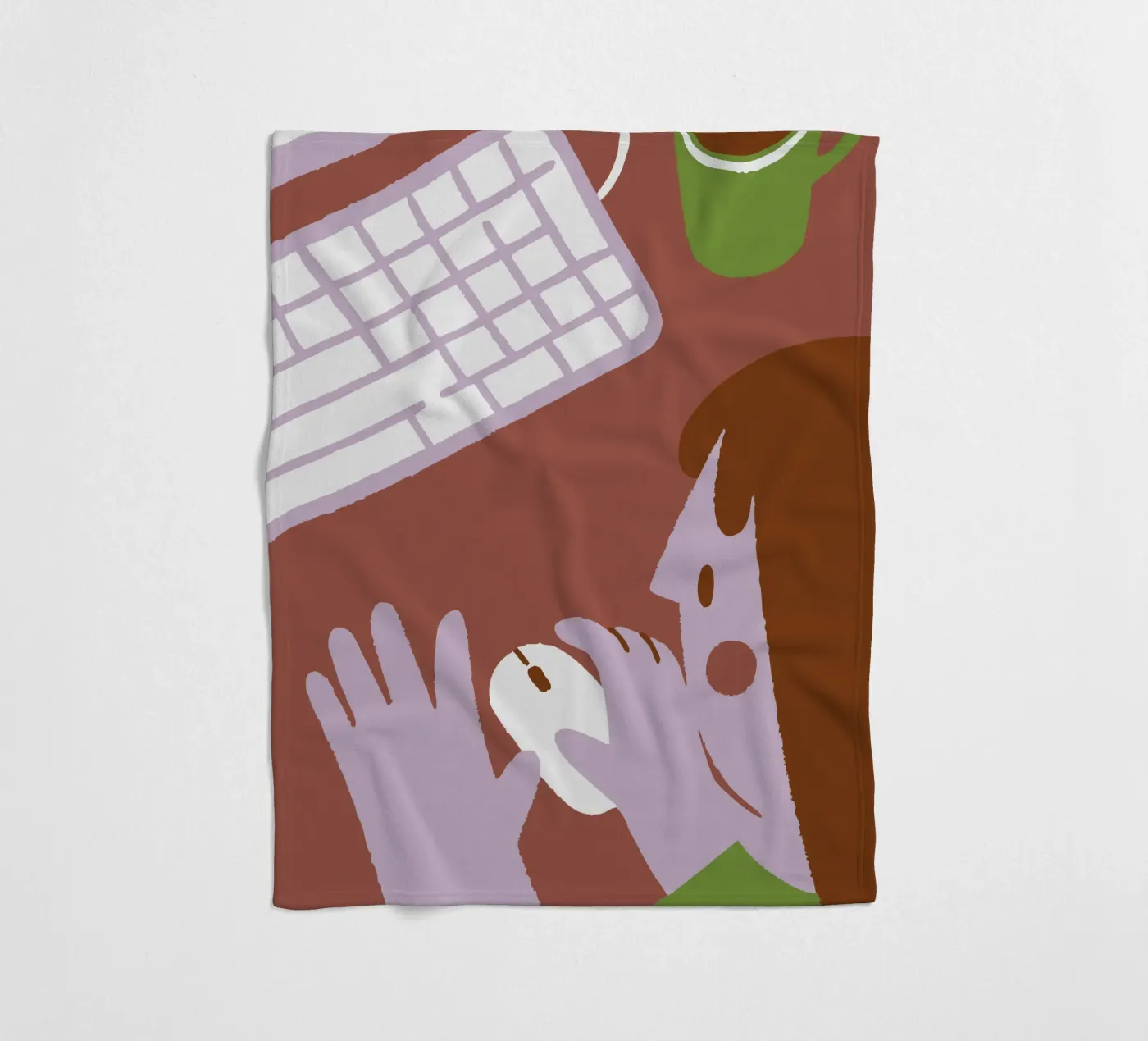 Person Using Computer Mouse Fleecedecke von TRENDY POSTER SHOP