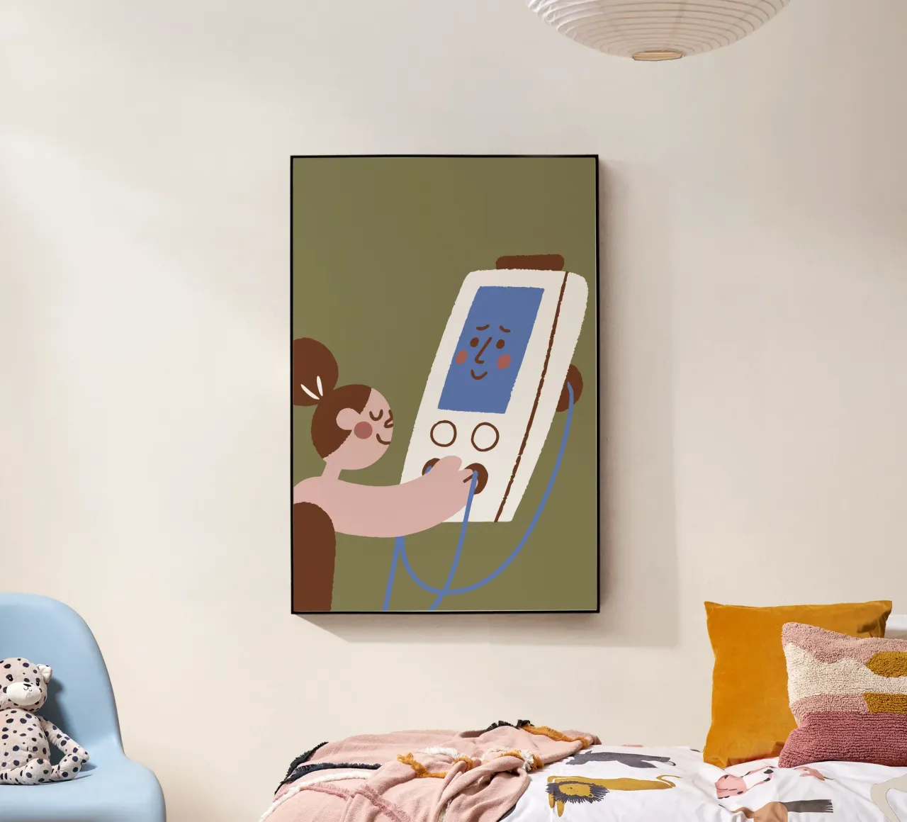 Interacting with Friendly Electronic Device Acryl-Glas von TRENDY POSTER SHOP