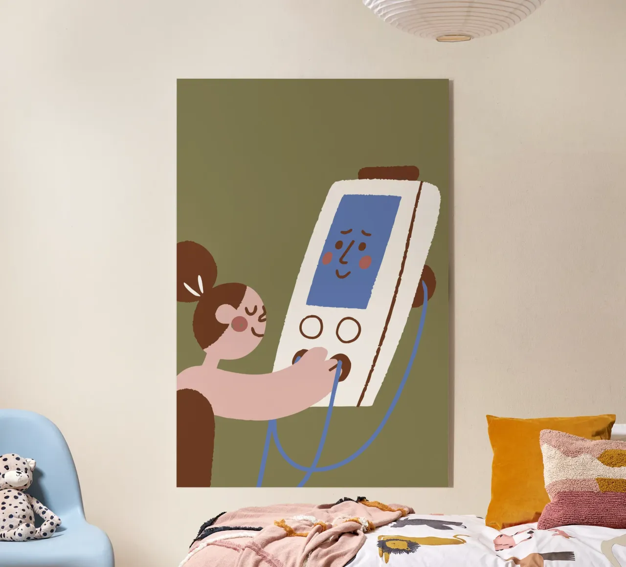 Interacting with Friendly Electronic Device Acryl-Glas von TRENDY POSTER SHOP