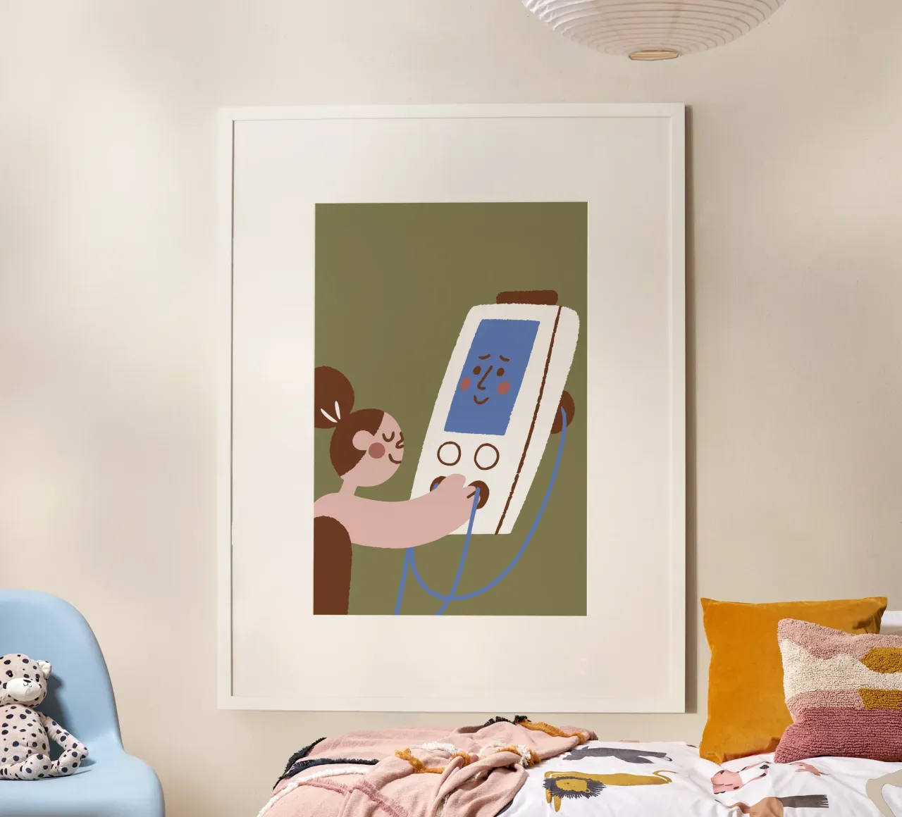 Interacting with Friendly Electronic Device poster da TRENDY POSTER SHOP