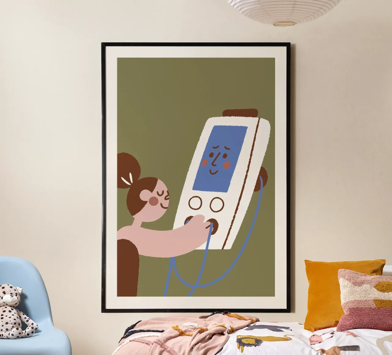 Interacting with Friendly Electronic Device poster da TRENDY POSTER SHOP