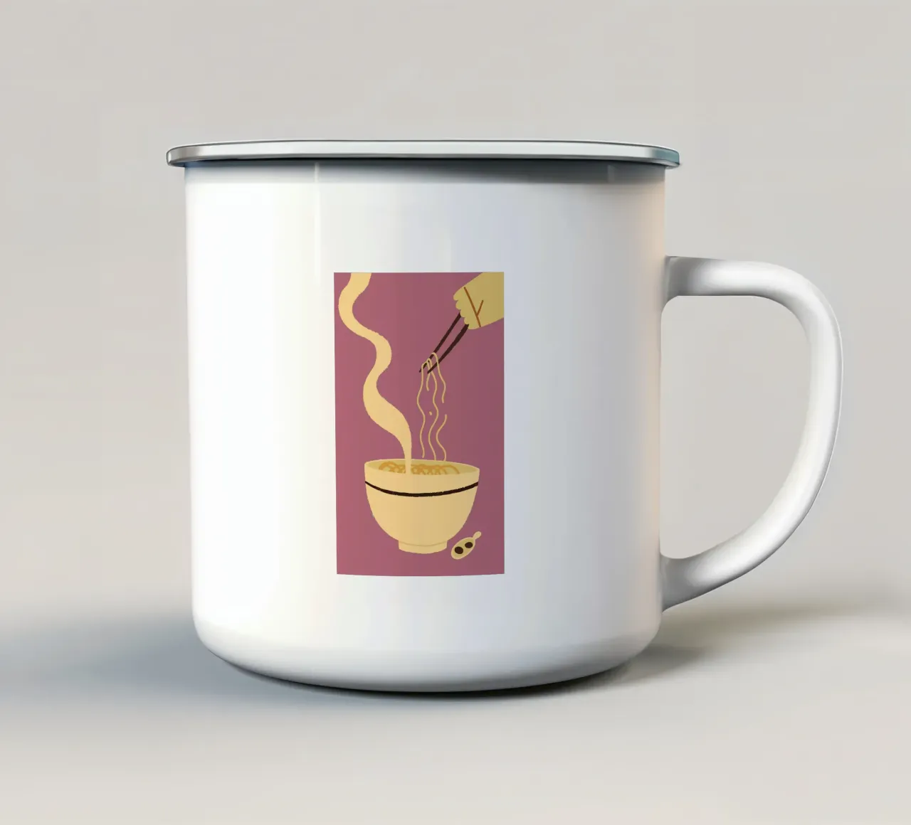 Mangiare spaghetti caldi tazza in smalto da TRENDY POSTER SHOP