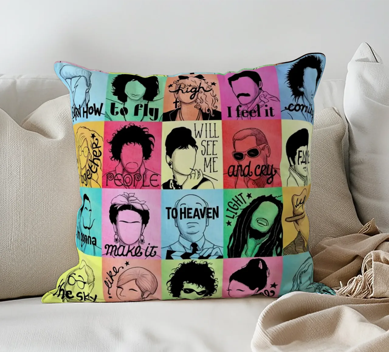 Fame - Draw Me A Song Project cuscino da Nour Tohme