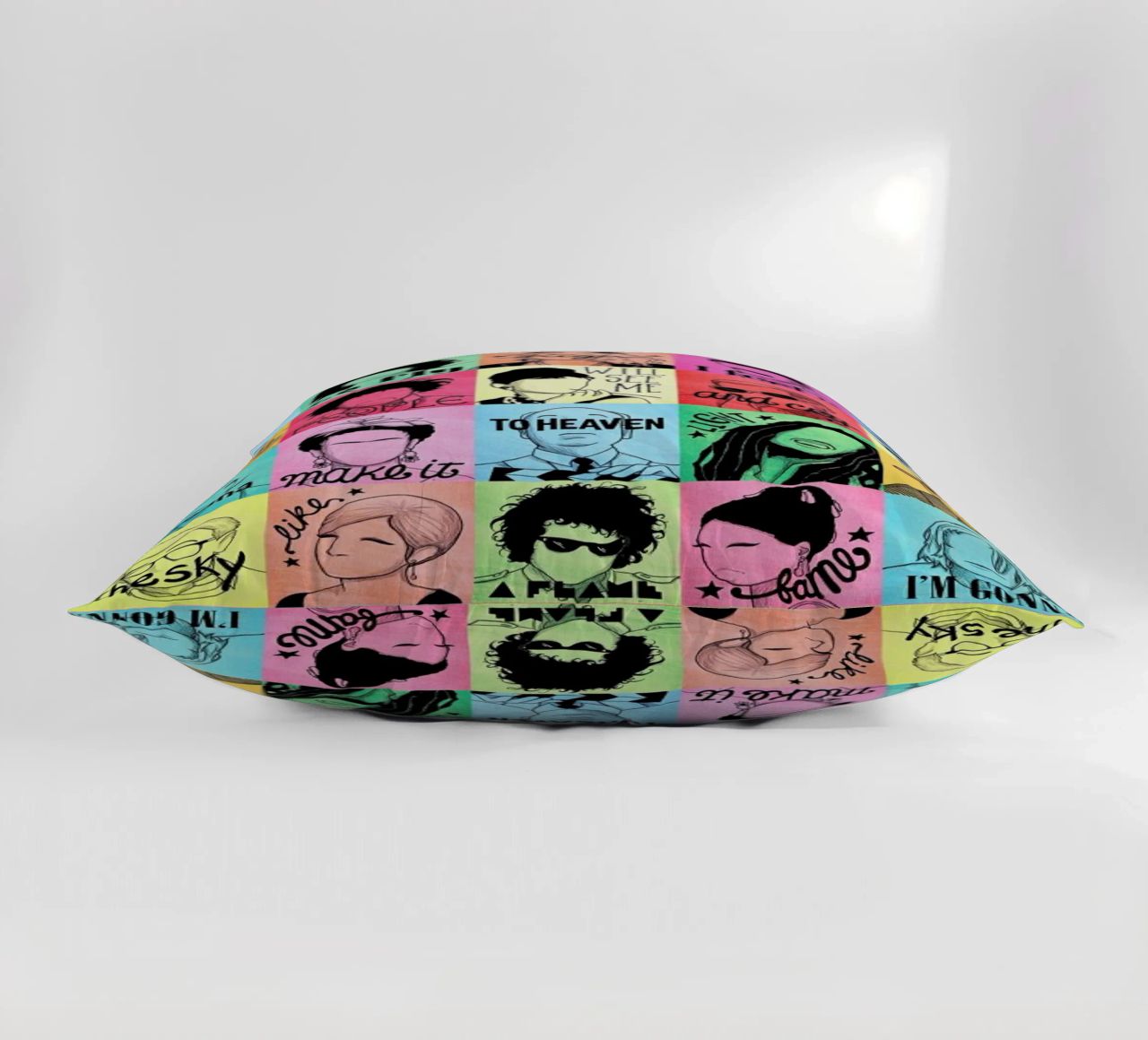 Fame - Draw Me A Song Project decorative cushion by Nour Tohme