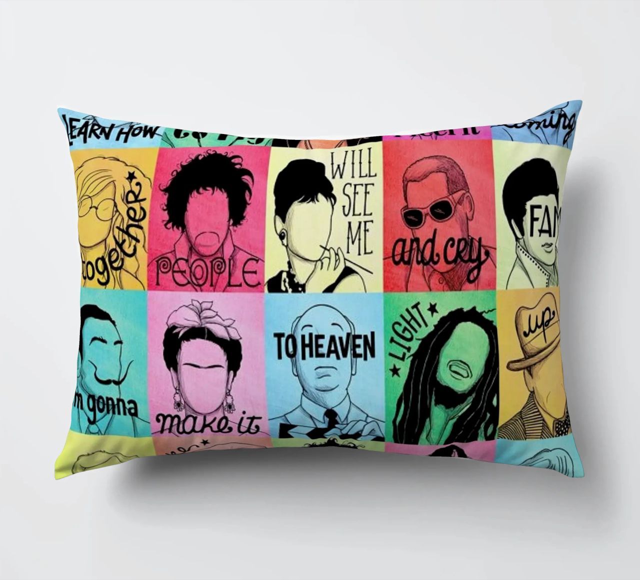 Fame - Draw Me A Song Project decorative cushion by Nour Tohme