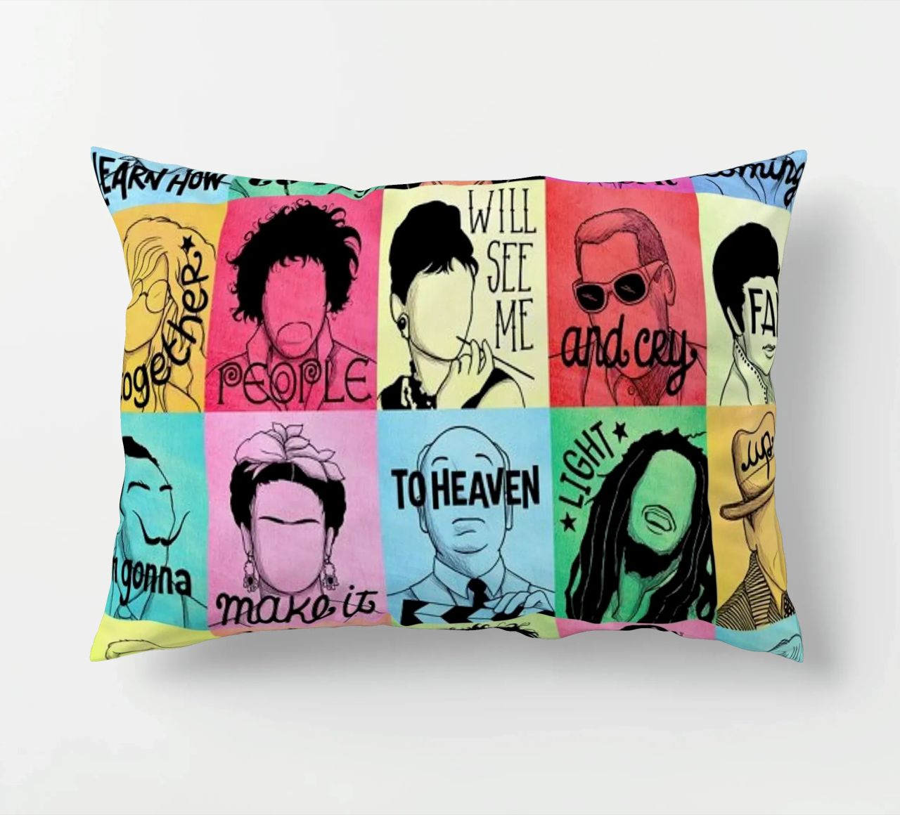 Fame - Draw Me A Song Project decorative cushion by Nour Tohme