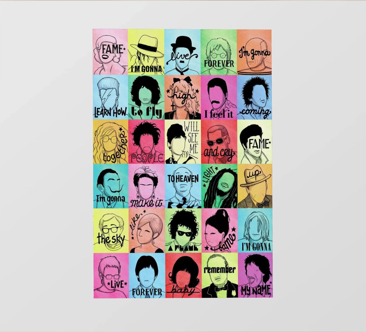 Fame - Draw Me A Song Project PVC Plane von Nour Tohme