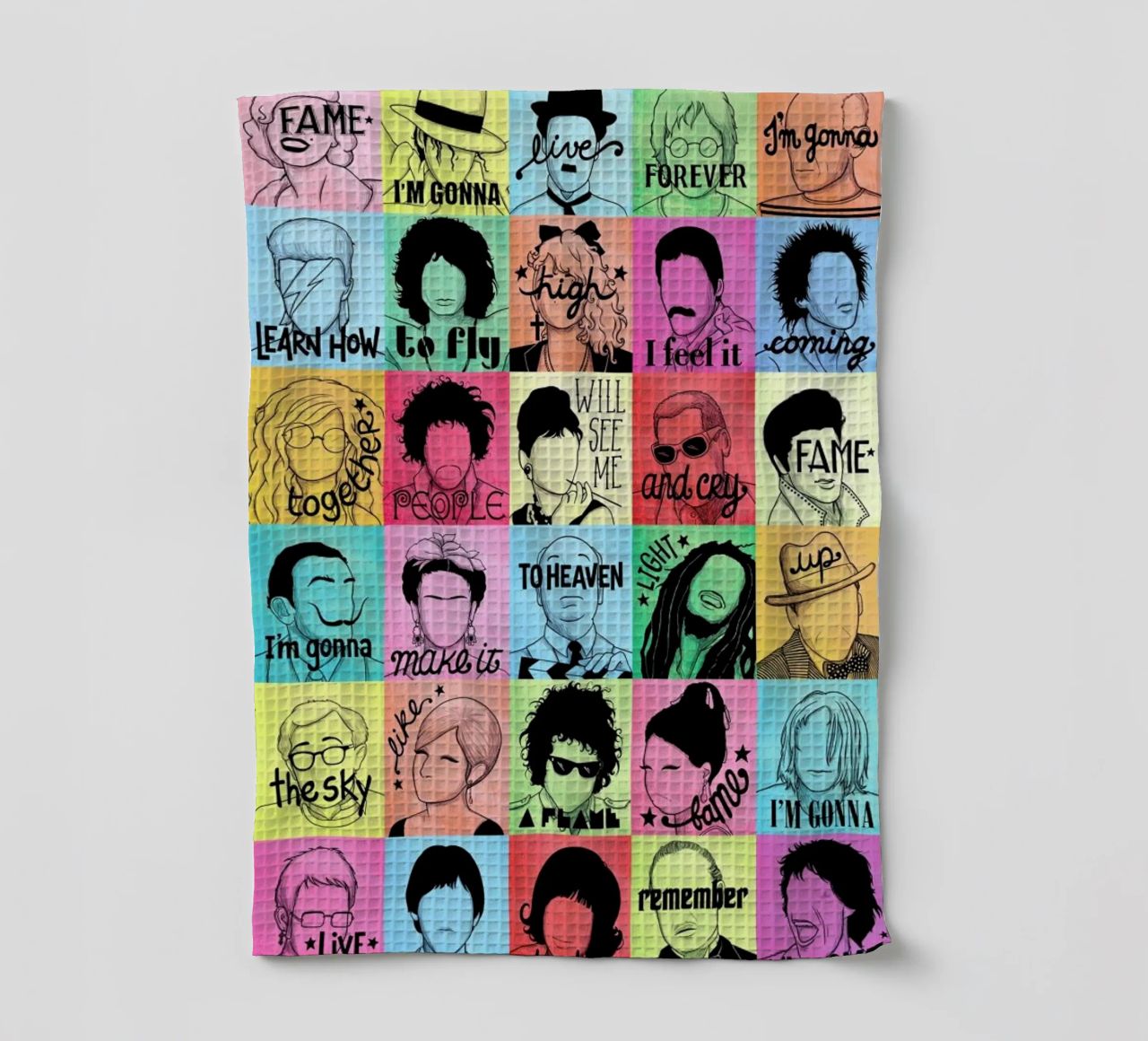 Fame - Draw Me A Song Project Geschirrtuch von Nour Tohme