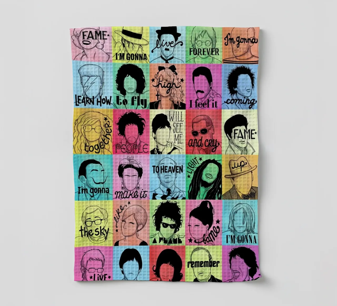 Fame - Draw Me A Song Project Geschirrtuch von Nour Tohme