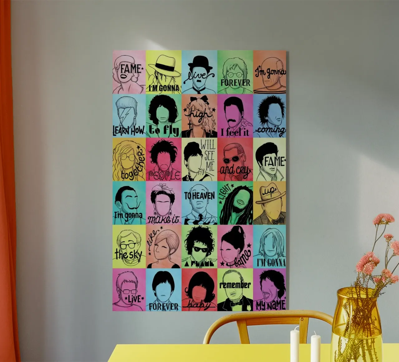 Fame - Draw Me A Song Project acryl van Nour Tohme