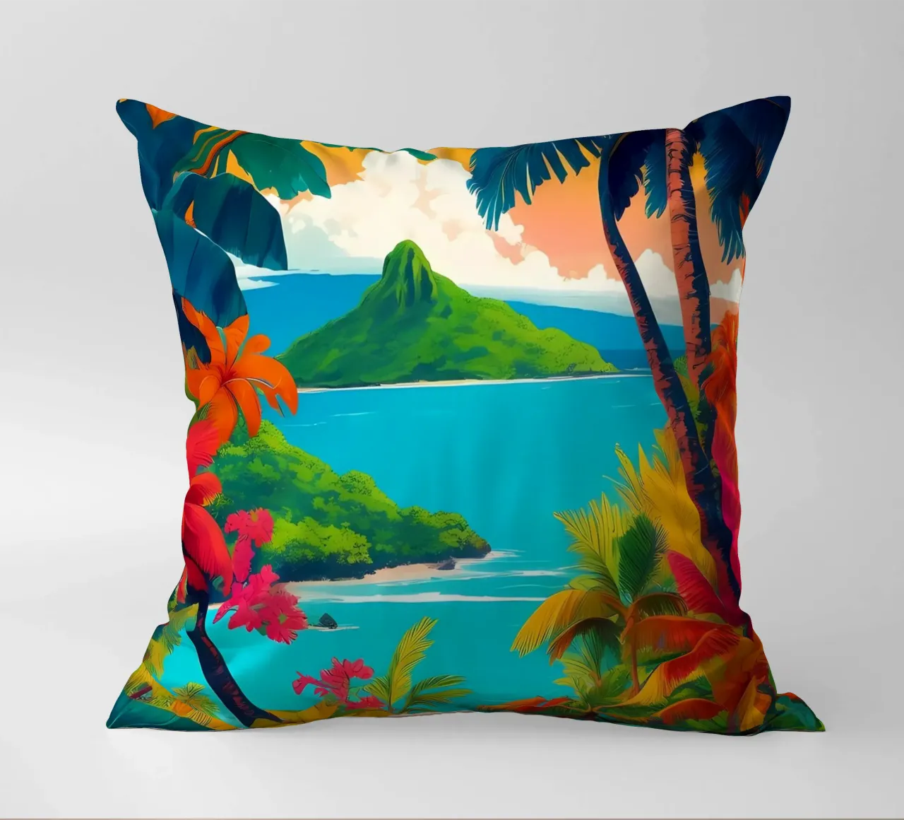 Tahiti Scene cuscino da Charnwood Prints