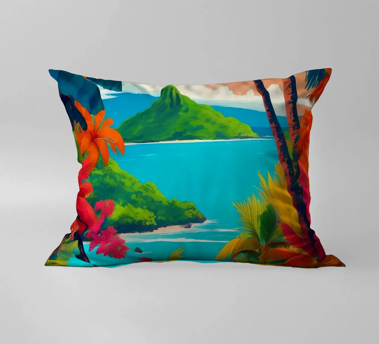Tahiti Scene cuscino da Charnwood Prints