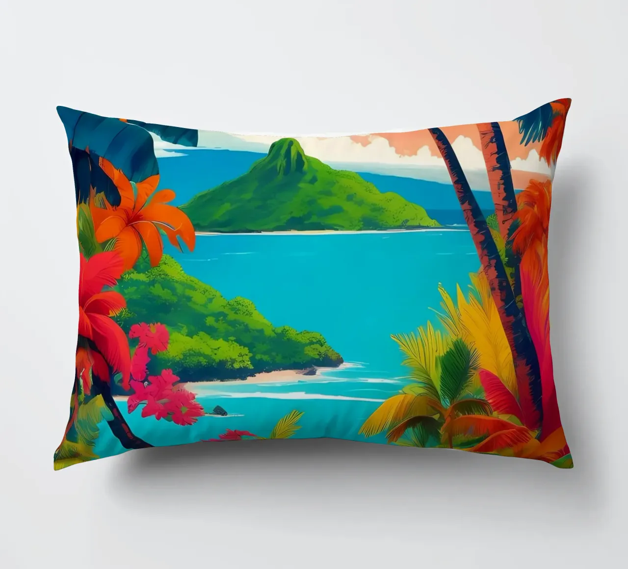 Tahiti Scene cuscino da Charnwood Prints