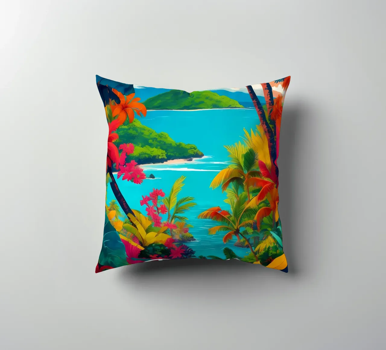 Tahiti Scene cuscino da Charnwood Prints