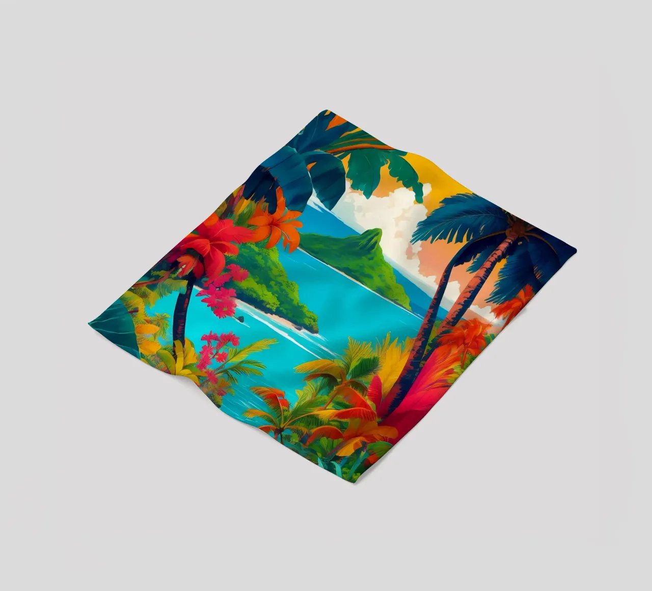 Tahiti Scene coperta in pile da Charnwood Prints