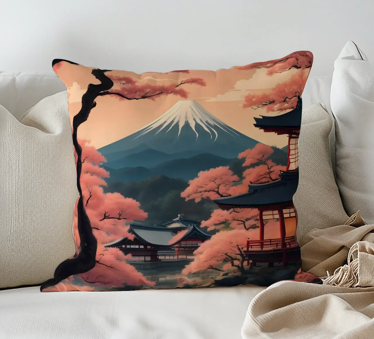 Tokyo Scene cuscino da Charnwood Prints