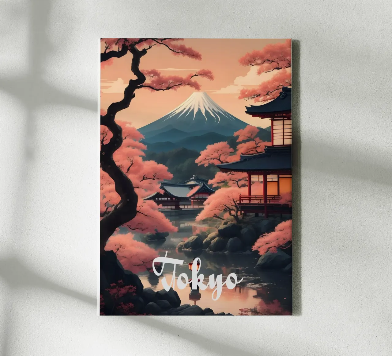 Tokyo Scene tela con Cornice a cassetta da Charnwood Prints