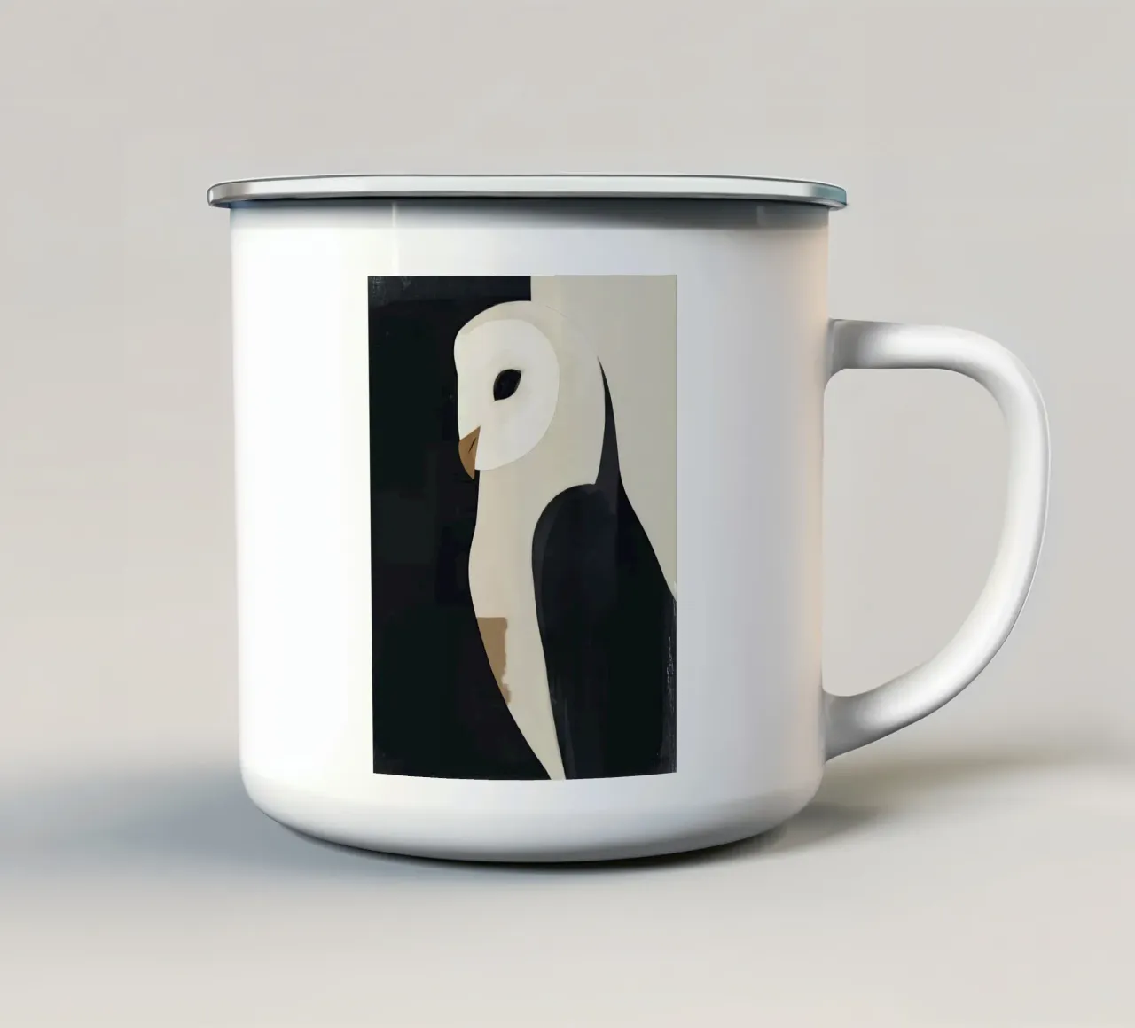 Il gufo tazza in smalto da M.A.Z.U.N.