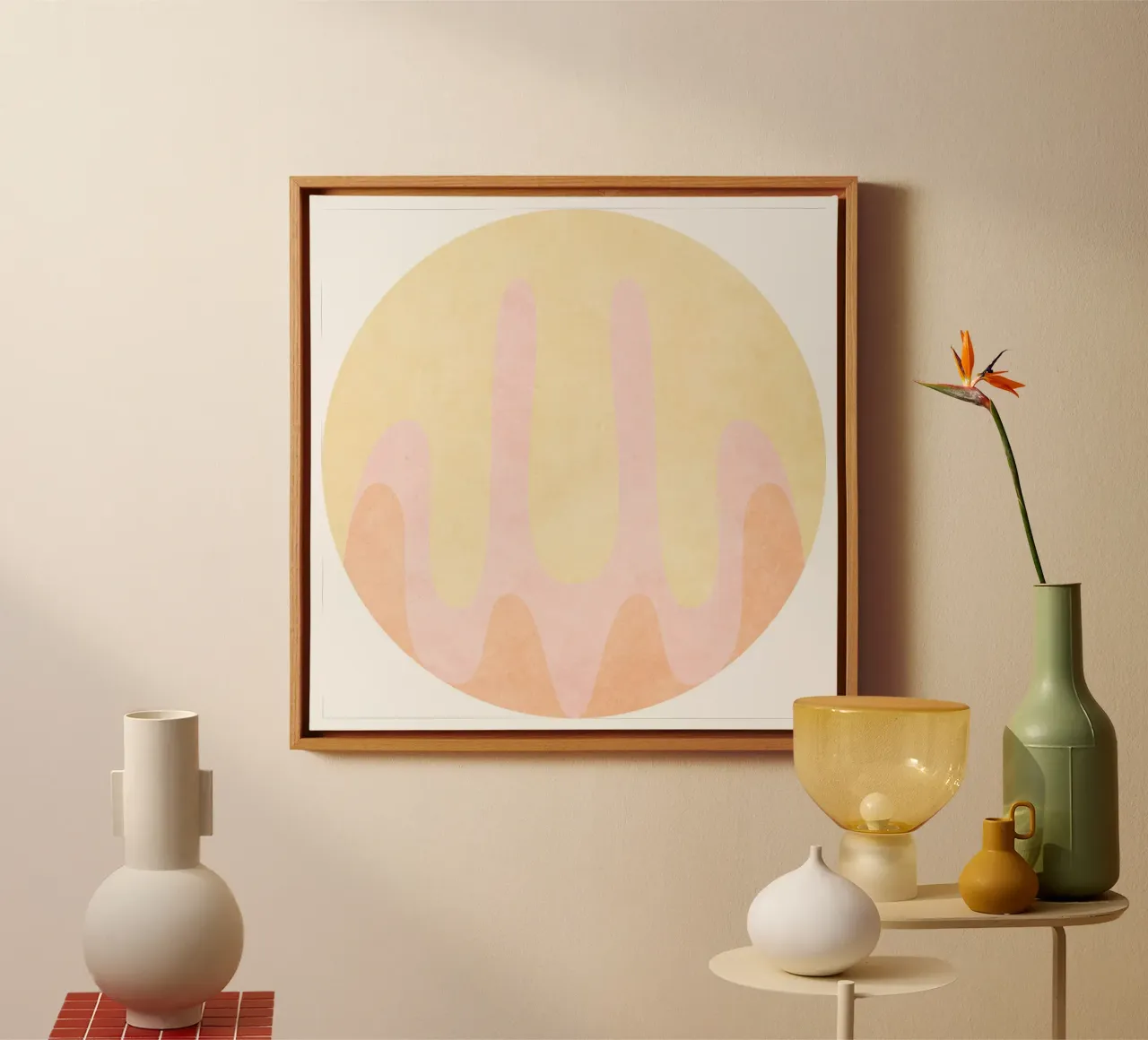 Perzik canvas van Poetry Geometry