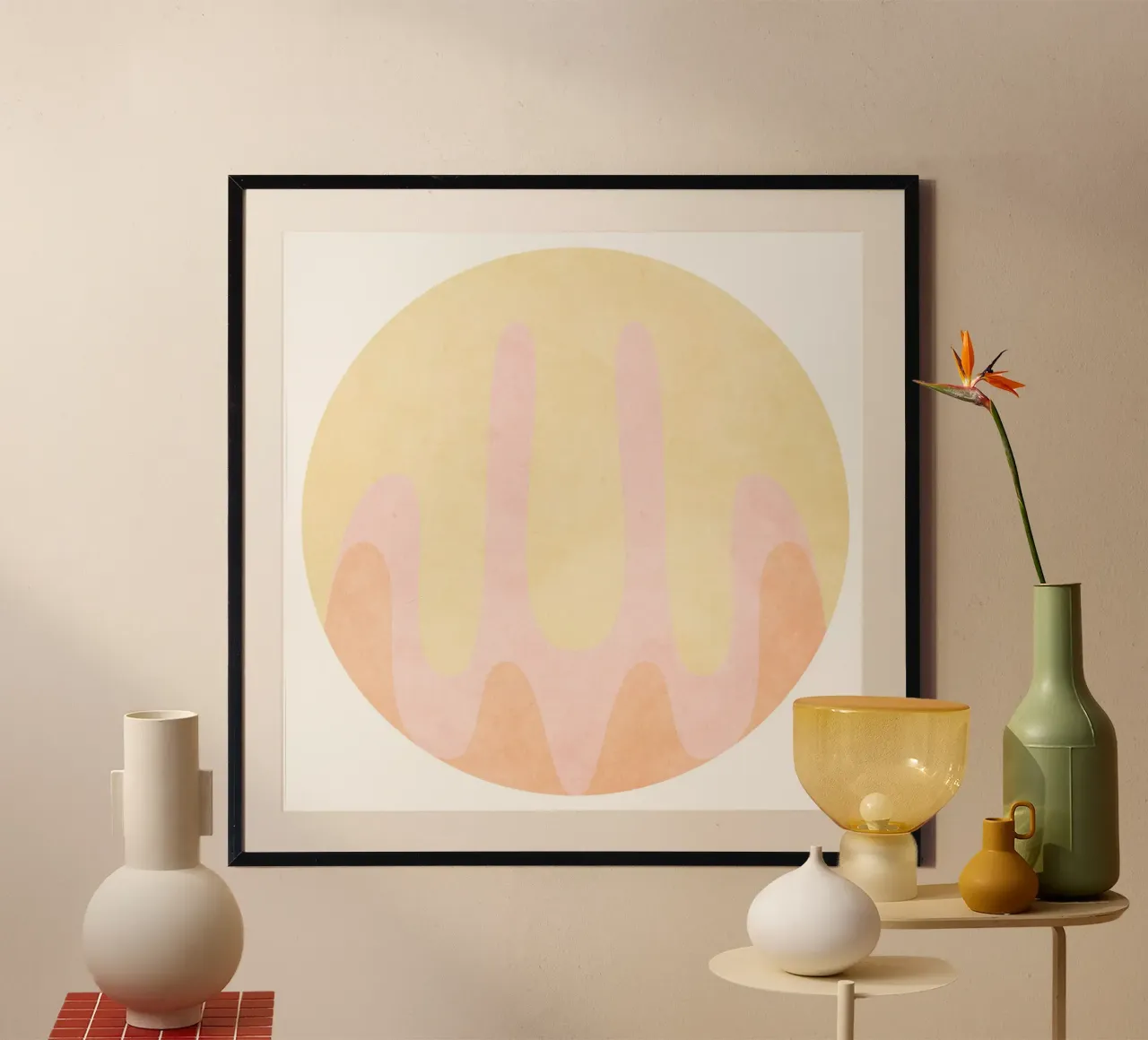 Perzik poster van Poetry Geometry