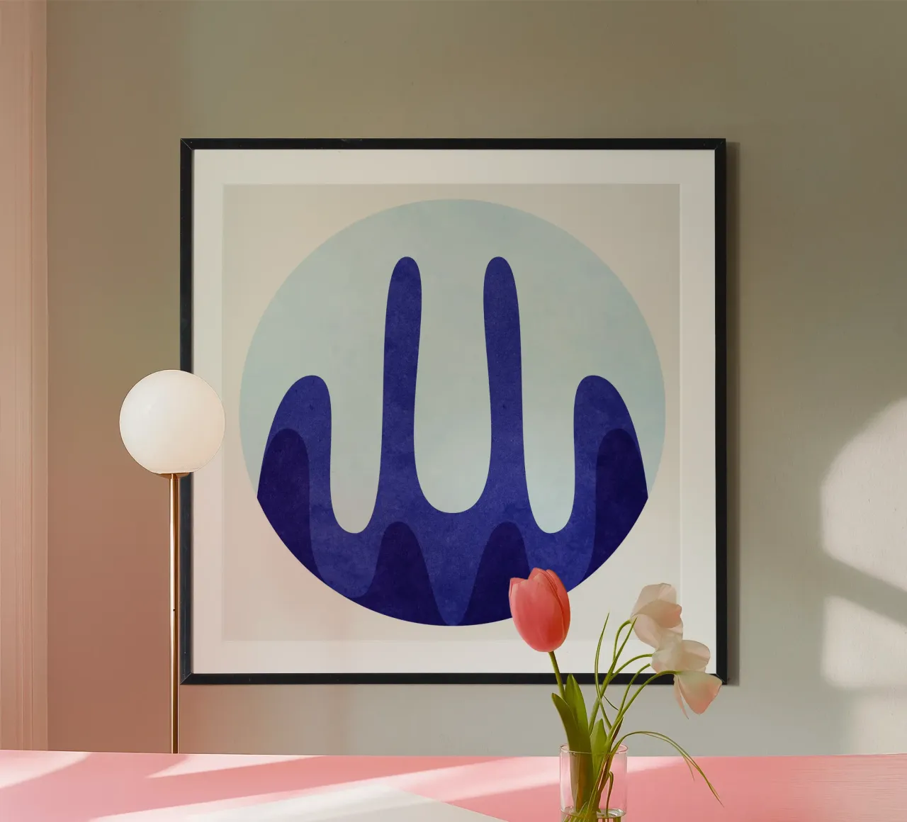 Calma blu poster da Poetry Geometry