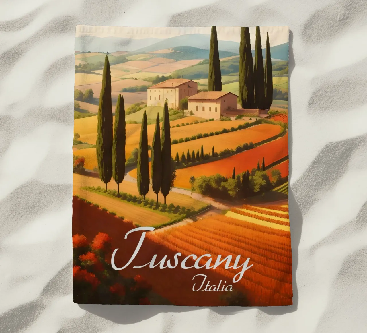 Scena di campagna in Toscana telo mare da Charnwood Prints