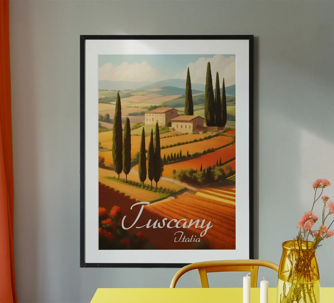 Scena di campagna in Toscana carta hahnemühle da Charnwood Prints