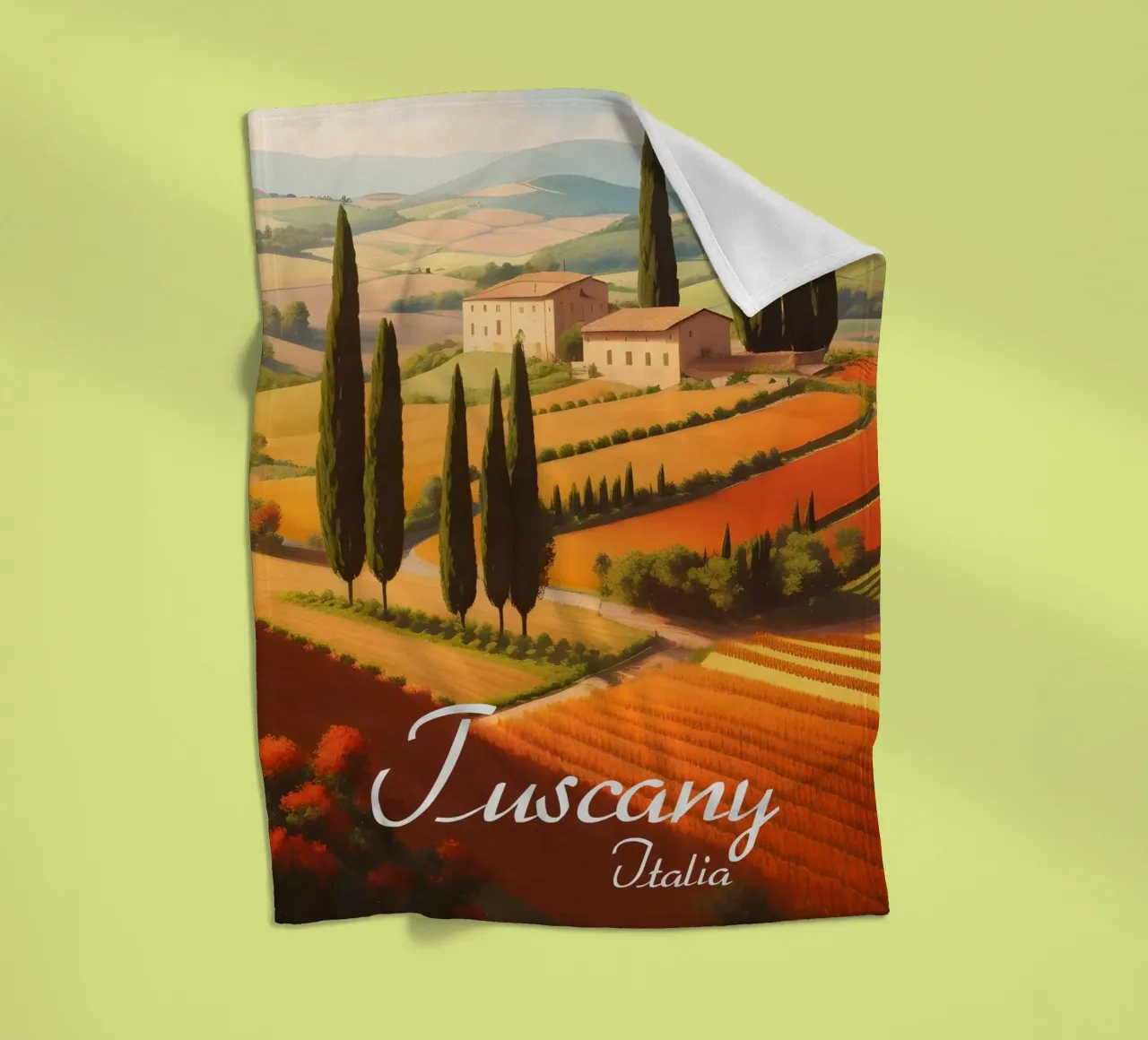 Scena di campagna in Toscana coperta in pile da Charnwood Prints